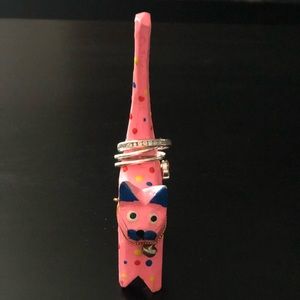 Hand Painted Wooden Cat Ring Holder-St. Martin